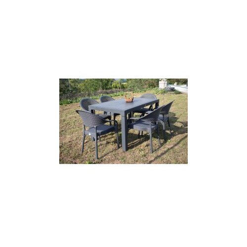  Bastenski set bambu 6 stolice i sto 150x90 antracit Cene