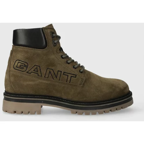 Gant Čizme od brušene kože Palrock za muškarce, boja: zelena, 27643363.G710