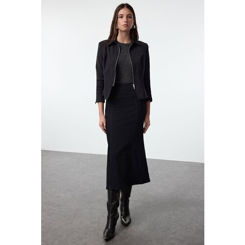 Trendyol Black Maxi Denim Skirt Slike