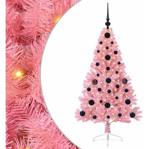 vidaXL Umjetna preddekorirana božićna jelka Roza 120 cm PVC, (5000072742) Cene
