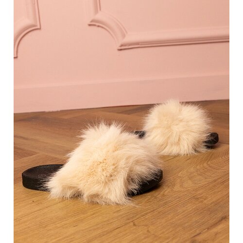 Gemre Beige children's slippers with fur Malinka Cene