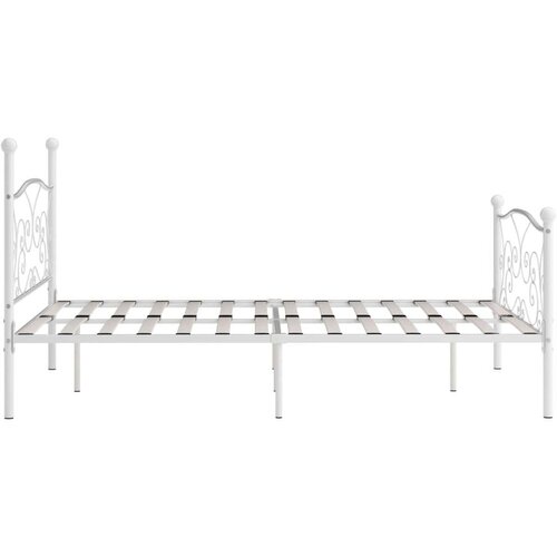 VidaXL Okvir za krevet s podnicama bijeli metalni 160 x 200 cm Slike