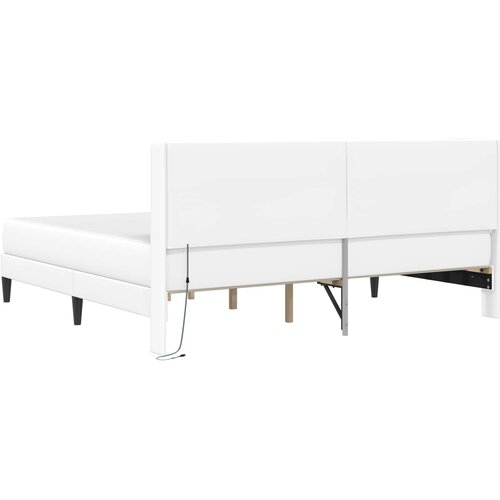  Okvir kreveta s madracem Bijela 180 x 200 cm Umjetna koža Slike