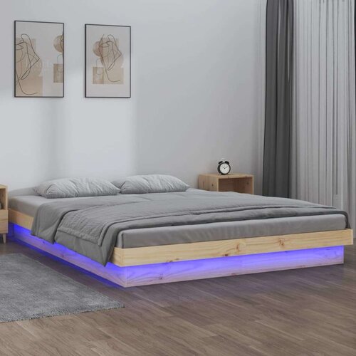  Posteljni okvir 135x190 cm trden les, (20905039) Slike