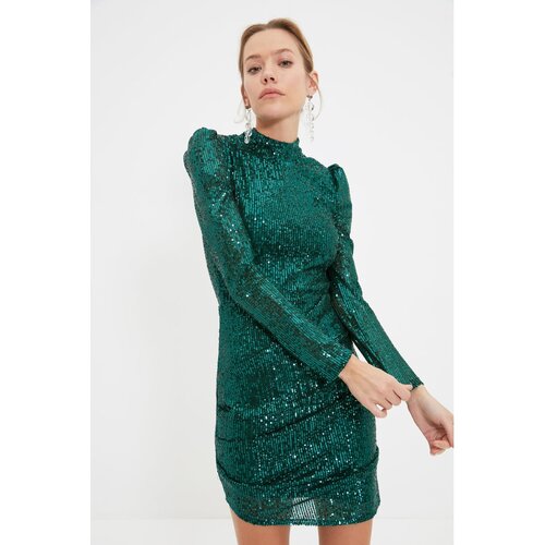 Trendyol emerald Green Collar Detailed Dress Cene