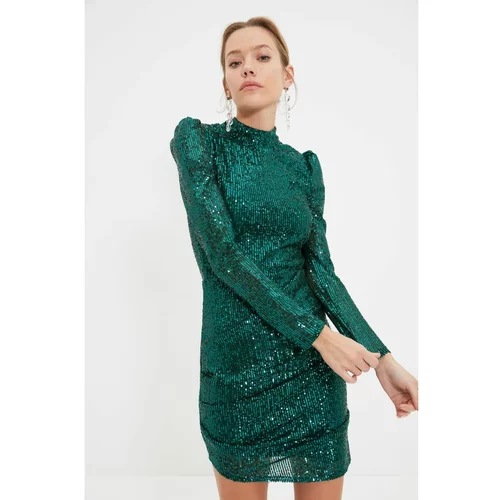 Trendyol emerald Green Collar Detailed Dress