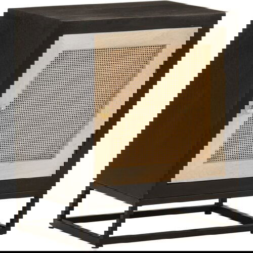 vidaXL Noćni ormarić crni 40x30x50 cm od masivnog drva manga i željeza Cijene