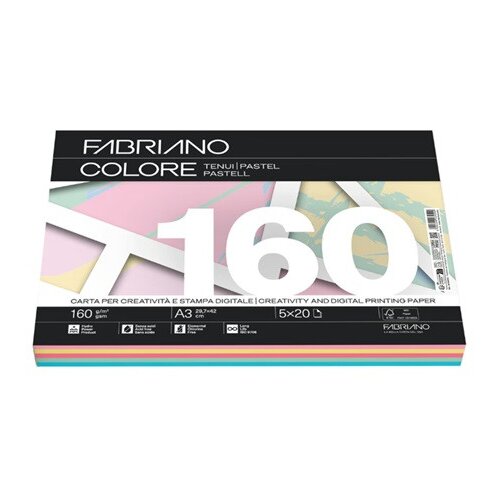  Papir barvni mix a3 160g pastel fabriano colore 1/100 FABRIANO Cene