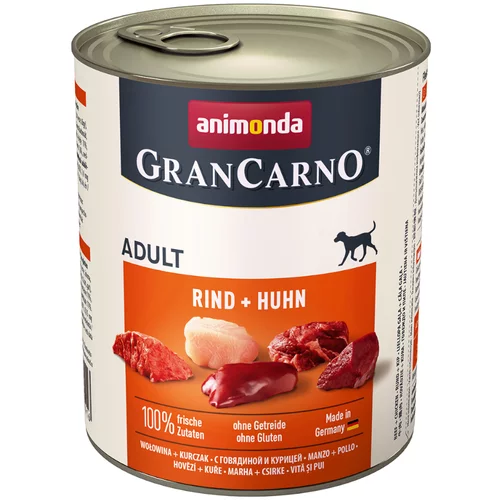 Animonda Ekonomično pakiranje GranCarno Original Adult 24 x 800 g - Govedina i piletina