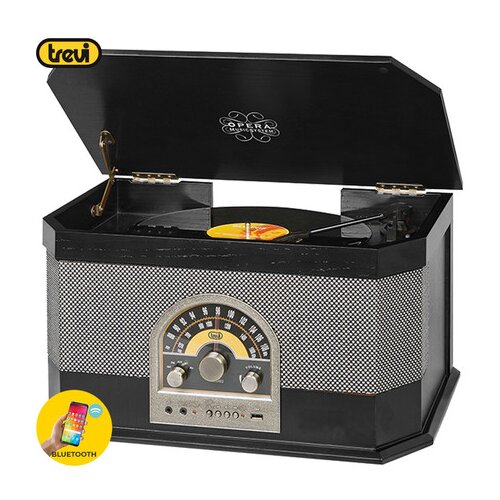 Trevi TT 1040 BT Gramofon s tehnologijo Bluetooth, USB, AUX-IN, AM/FM, črn, (20537773) Cene