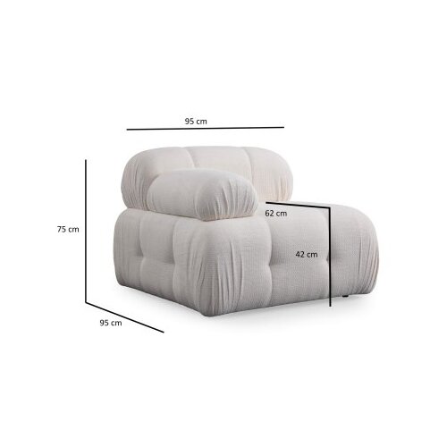 Atelier Del Sofa Fotelja Petite 1R, 95 x 95 x 75 cm, Bijela Cijene