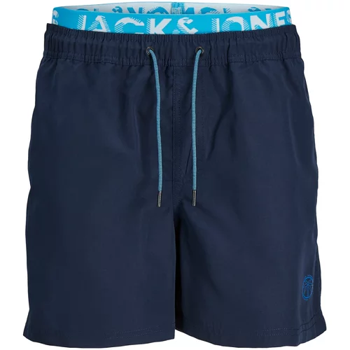 Jack & Jones Kratke kopalne hlače 'FIJI' mornarska / nebeško modra / bela