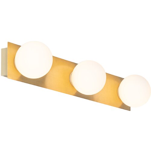 QAZQA Moderna stenska svetilka zlata 48 cm IP44 3-svetloba - Cederic Cene