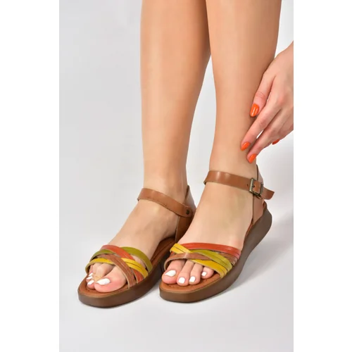 Fox Shoes Multi Genuine Leather Women's Daily Sandals