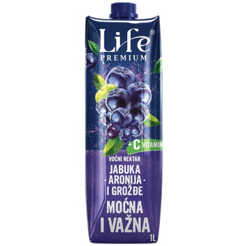 Nectar life premium voćni nektar jabuka, aronija i grožđe sok 1L tetra brik Cene