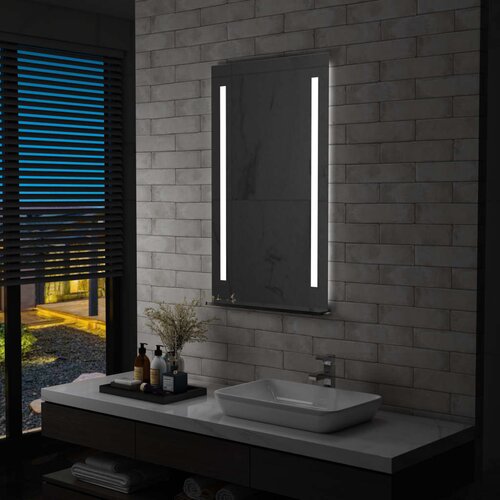 vidaXL kupaonsko LED zidno ogledalo s policom 60 x 100 cm Cijene