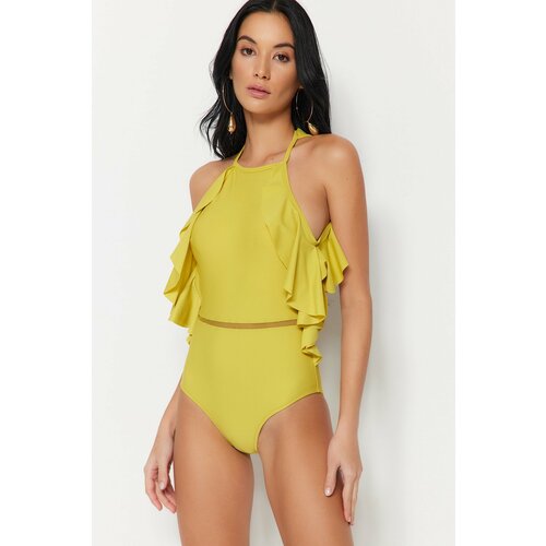 Trendyol Ženski jednodelni kupaći kostim Frill Detailed Cene