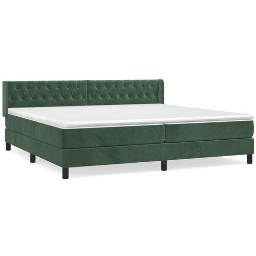 Maison Chic Box spring postelja - Vzmetna postelja z vzmetnico temno zelena 200x200 cm žamet SL8621, (21900101) Cene