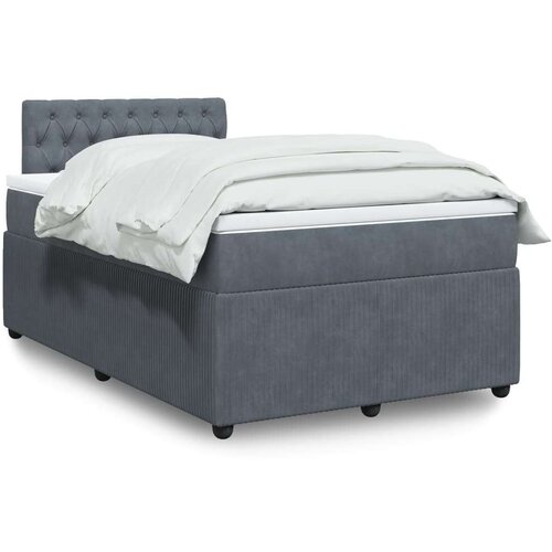VidaXL Krevet box spring s madracem tamnosivi 120 x 190 cm bar&amp;scaron;un Slike