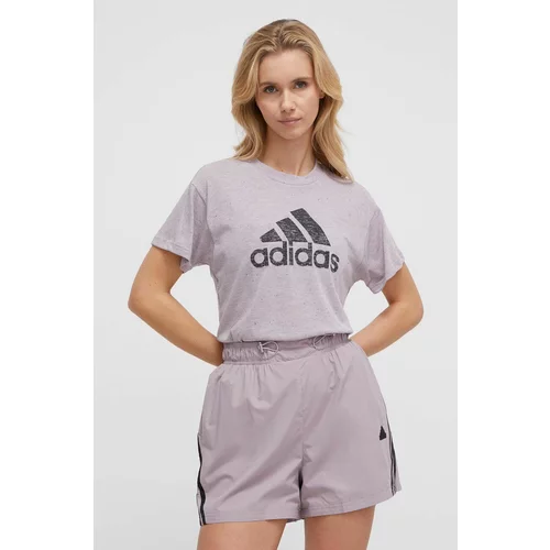 Adidas Kratka majica ženski, vijolična barva