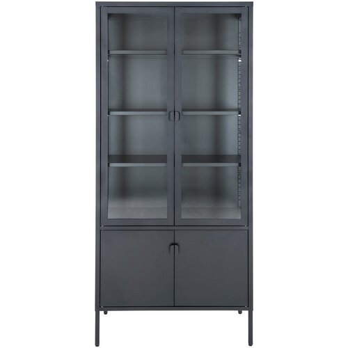 House Nordic Črna kovinska vitrina 80x180 cm Brisbane – Cene
