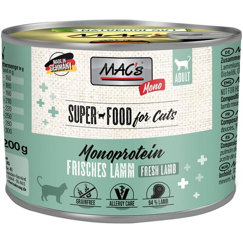 MAC's MAC´s Cat Mono Sensitive 6 x 200 g - Jagnjetina Cene