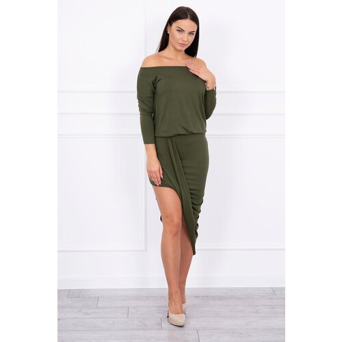 Kesi Asymmetrical dress, 3/4 sleeve khaki Cene