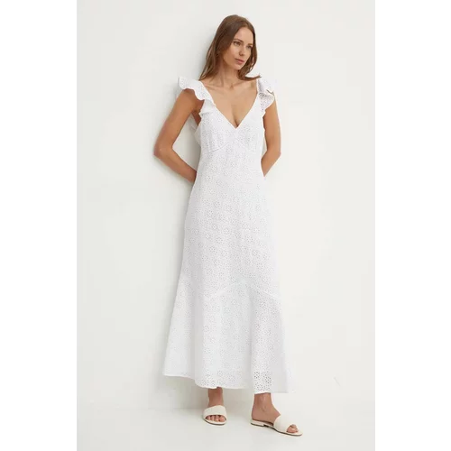Polo Ralph Lauren Lanena obleka bela barva, 211935174