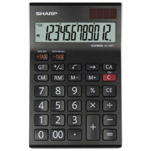 Sharp kalkulator komercijalni 12mesta el-125t-wh crno beli blister Slike