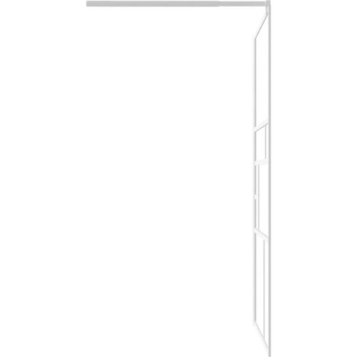 VidaXL Pregrada za tu&amp;scaron; 115 x 195 cm sa staklom ESG bijela Slike