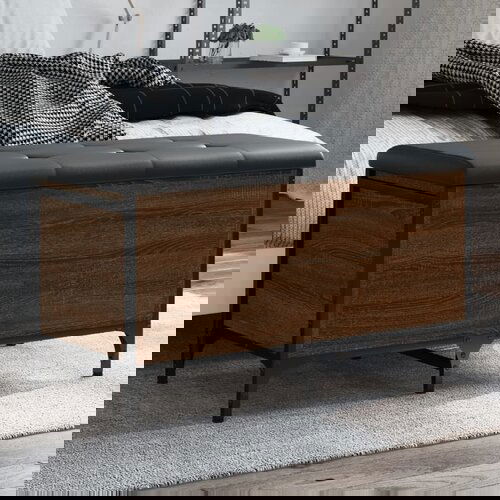 VidaXL Klupa za pohranu boja hrasta 82x42x45 cm od konstruiranog drva Slike