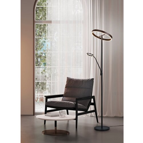  Črna LED stoječa svetilka (vi&amp;scaron;ina 180 cm) Willis &amp;ndash; Slike