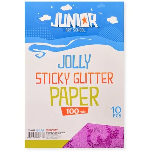 Junior jolly Sticky Glitter Paper, papir samolepljiv A4, 10K, odaberite nijansu Zelena Cene