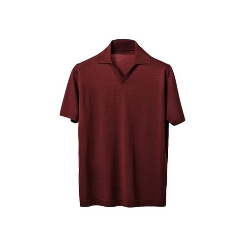 Lanaioli Polo majice kratki rokavi Polo Uomo in lana merino extrafine Bordo Cene