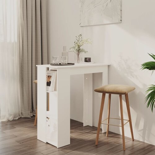 vidaXL Barska miza s polico bela 102x50x103,5 cm iverna plošča Cene