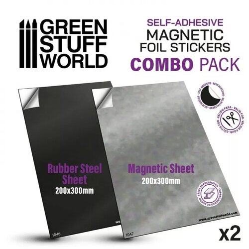 Green Stuff World combo magnetic sheet A4 + rubber steel sheet A4 - combo 2 self-adhesive Slike