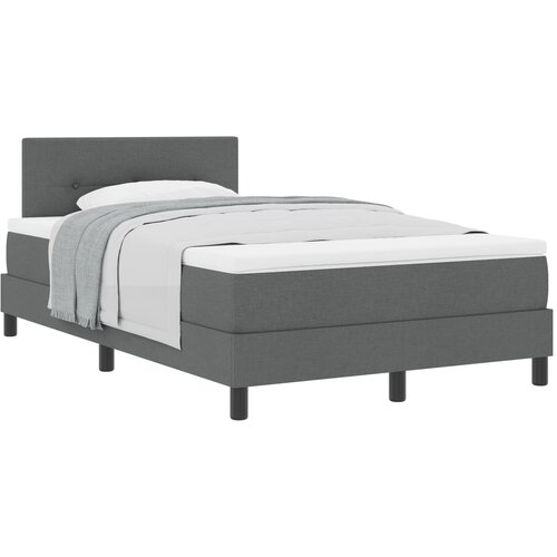 VidaXL Box Spring krevet s madracem Tamno siva 120x190 cm Tkanina Slike