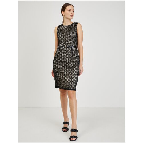 Orsay Beige-Black Women&amp;#039;s Sheath Dress with Strap - Women Slike
