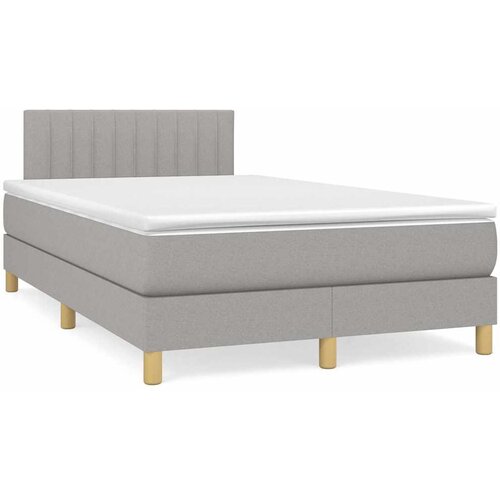 Krevet s oprugama i madracem LED svjetlosivi 120x190 cm tkanina Cene