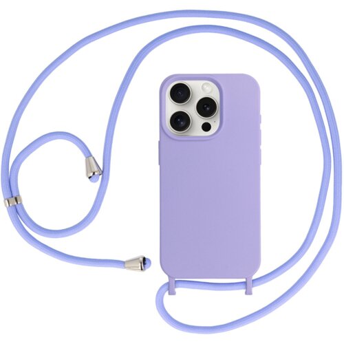 Onasi liquid silikonski ovitek za iphone 15 pro - vijola z vrvico Cene