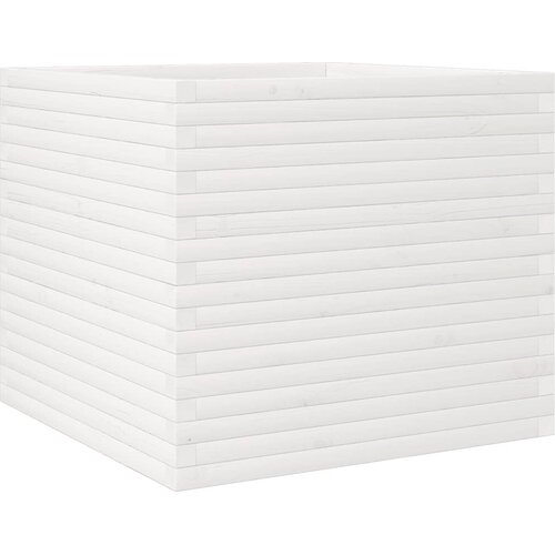  Vrtna sadilica bijela 80x80x68,5 cm od masivne borovine Slike