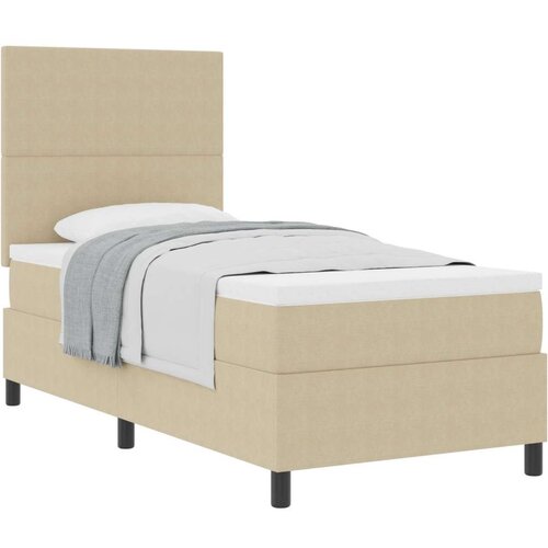  Krevet sa Box Springom s madracem Svijetlosiva 80x200 cm Žoržetska tkanina Slike