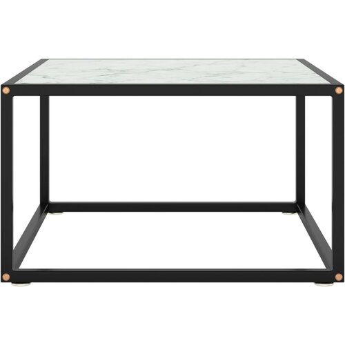 Maison Chic Klubska mizica - kavna mizica - Nizka mizica črna z belim marmornim steklom 60x60x35 cm, (21754071) Cene