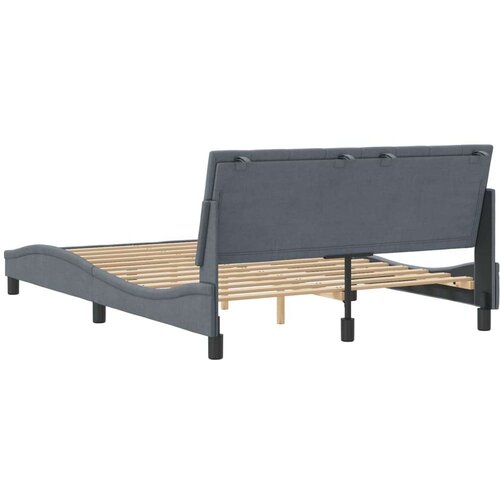 VidaXL okvir za krevet s uzglavljem tamnosivi 120x200 cm bar&amp;scaron;unasti Slike