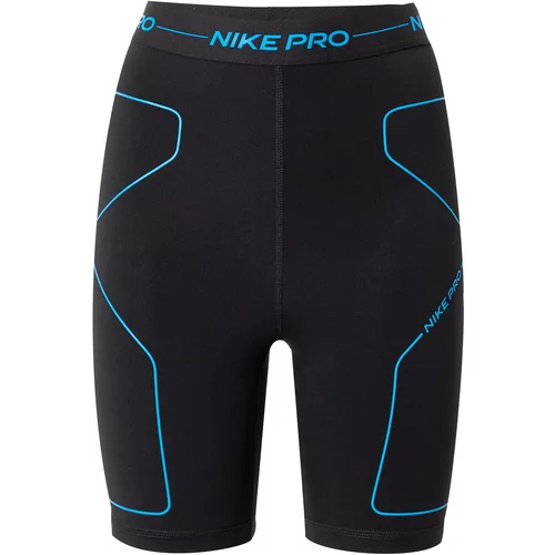 Nike Športne hlače neonsko modra / črna