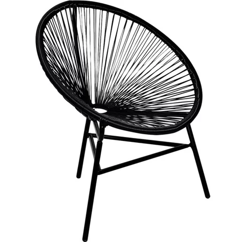  Vrtni stol ovalne oblike poli ratan črne barve