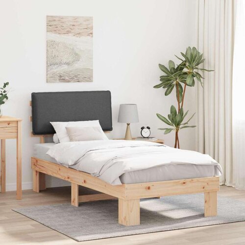  Posteljni okvir z oblazinjenim vzglavjem Temno siva 75 x 190 cm, (5000101708) Cene