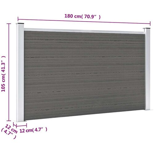  Ograda WPC 180 x 105 cm siva Slike