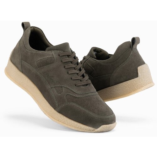 Ombre Lightweight suede men&amp;#039;s sports style sneakers - olive Slike