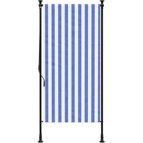  Vanjska roleta plavo-bijela 120 x 270 cm od tkanine i čelika Slike